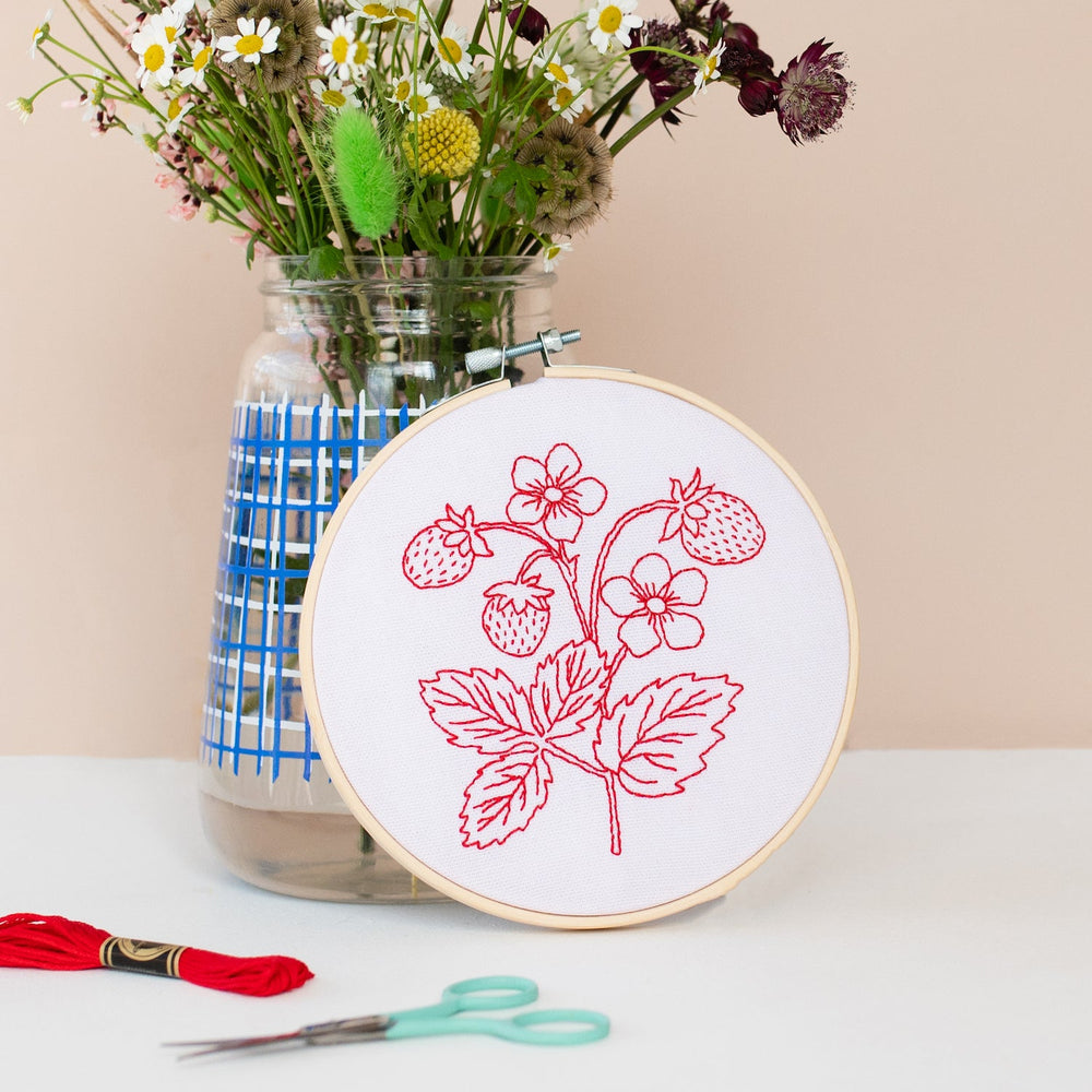 Strawberry Hoop Embroidery Kit