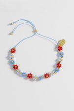 Red And Blue Daisy Chain Bracelet