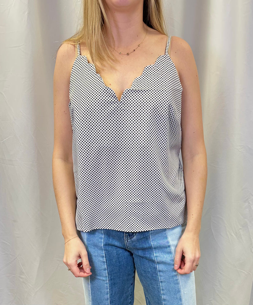 
            
                Load image into Gallery viewer, Polka Dot Scallop Camisole
            
        