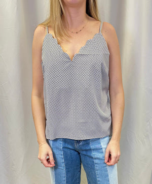 Polka Dot Scallop Camisole