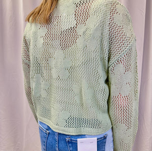 Floral Open Stitch Sweater