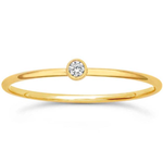 Gold Filled Stackable Ring- Clear Crystal
