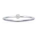 Sterling Silver Stackable Ring- Clear Crystal